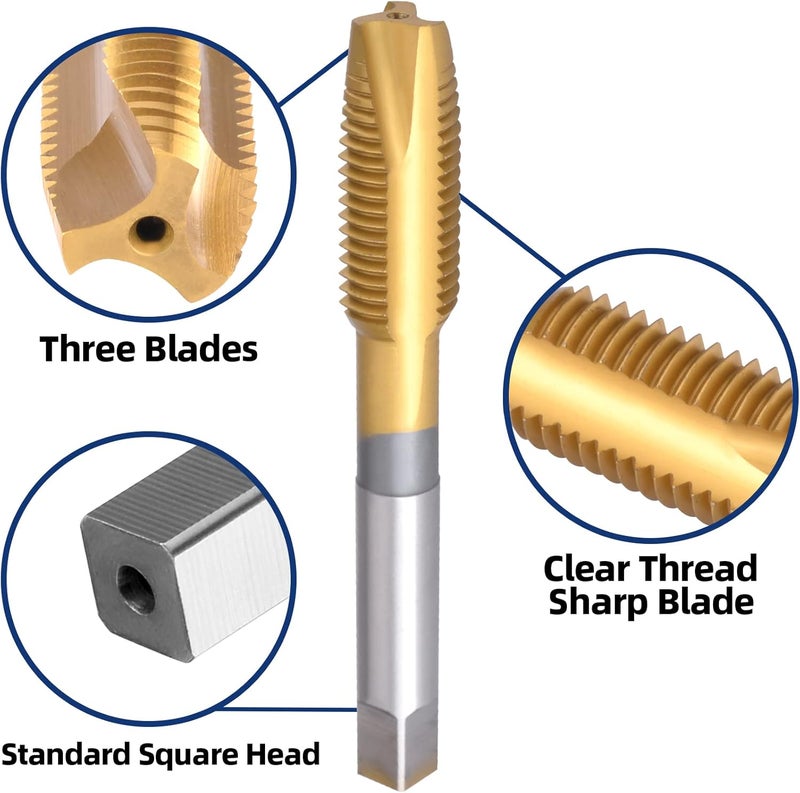 Burkit M10 Spiral Point Tap, HSS Titanium coating M10 x 1.5 Spiral Point Plug Threading Tap - Image 4